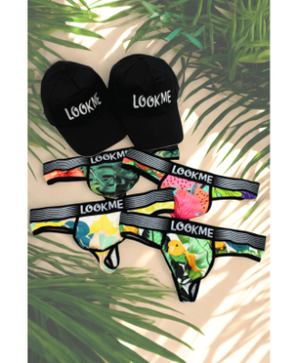 Pack 4 Strings Homme LM2402-57 LOOKME + 2 Casquettes Offertes